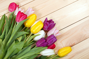 Image showing Tulips flowers background