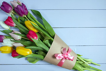 Image showing Tulips flowers background