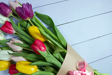 Image showing Tulips flowers background