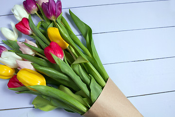 Image showing Tulips flowers background