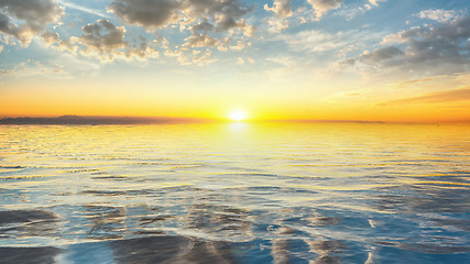 Image showing Seascape at sunset