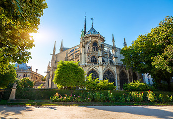 Image showing Notre Dame at sunrise