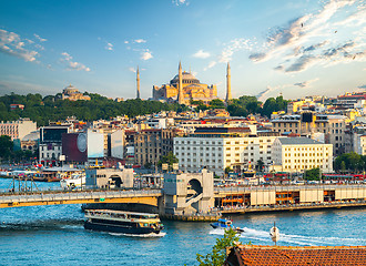 Image showing Sunset in Golden horn bay