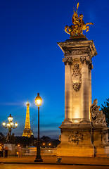 Image showing Bridge Alexandre and tower