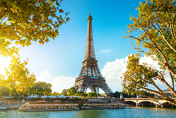 Image showing Eiffel Tower in sunrise time