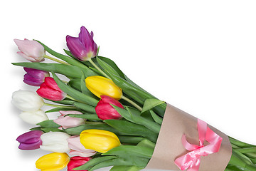 Image showing Tulips flowers background