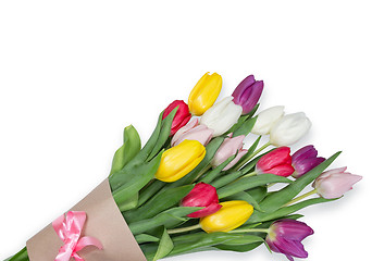 Image showing Tulips flowers background