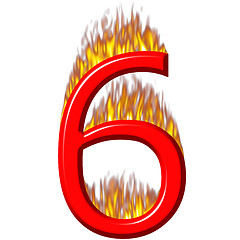 Image showing Number 6 on fire