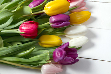 Image showing Tulips flowers background