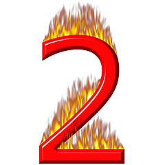 Image showing Number 2 on fire