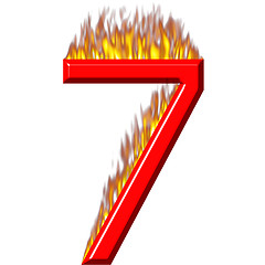 Image showing Number 7 on fire