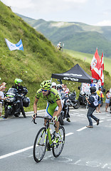 Image showing The Cyclist Jean-Marc Marino on Col de Peyresourde - Tour de Fra