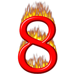 Image showing Number 8 on fire