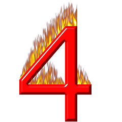 Image showing Number 4 on fire