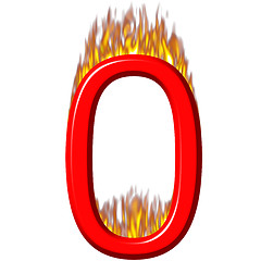 Image showing Number 0 on fire