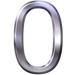 Image showing 3D Silver Number 0