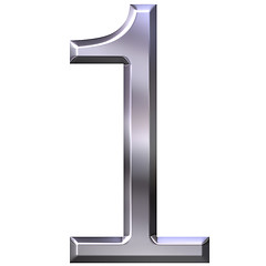 Image showing 3D Silver Number 1