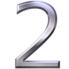 Image showing 3D Silver Number 2
