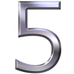 Image showing 3D Silver Number 5