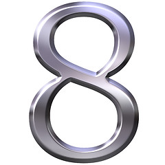 Image showing 3D Silver Number 8
