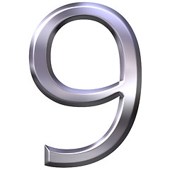 Image showing 3D Silver Number 9