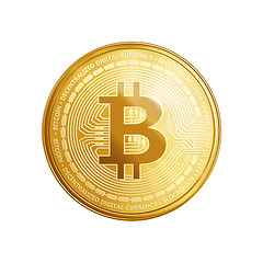 Image showing Golden bitcoin coin symbol.