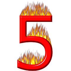 Image showing Number 5 on fire