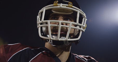 Image showing Closeup Portrait Of American Football Player