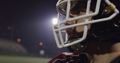 Image showing Closeup Portrait Of American Football Player