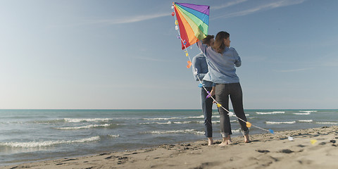 Image showing Couple enjoying time together at beach