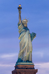 Image showing Statue of Liberty at dusk, New York City, USA