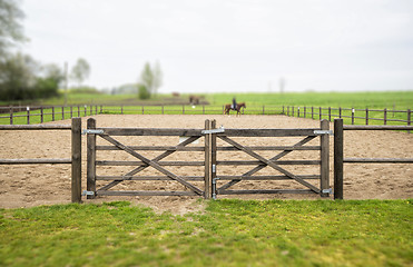 Image showing Wooden gate to an equine training course