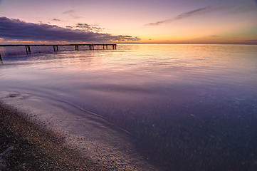 Image showing Beautiful seascape at sunset, black sea, Anapa, Russia