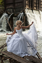 Image showing Young Bride On A River