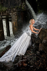 Image showing Young Bride On A River