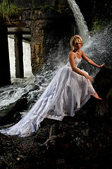 Image showing Young Bride On A River