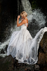 Image showing Young Bride On A River