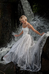 Image showing Young Bride On A River