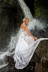 Image showing Young Bride On A River