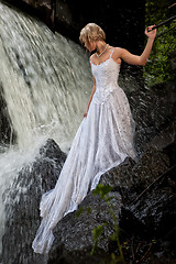 Image showing Young Bride On A River