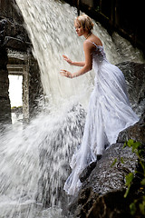 Image showing Young Bride On A River