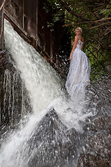 Image showing Young Bride On A River