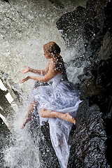 Image showing Young Bride On A River