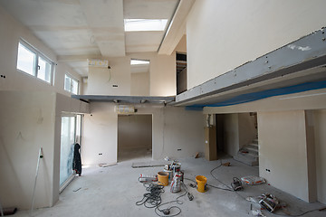 Image showing interior of construction site with scaffolding