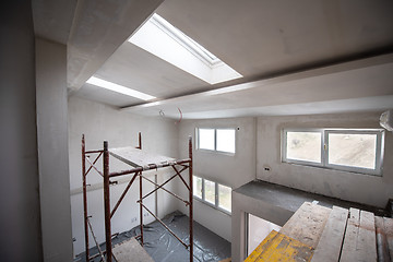 Image showing interior of construction site with scaffolding