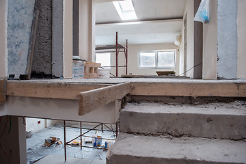 Image showing interior of construction site with scaffolding