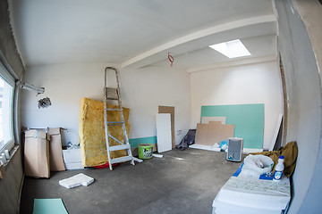 Image showing interior of construction site with white drywall