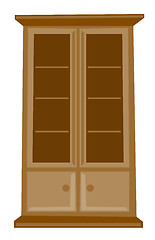 Image showing Classic wooden cabinet vector cartoon illustration