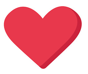 Image showing Red heart shape vector cartoon illustration.