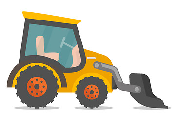 Image showing Loader excavator vector cartoon illustration.